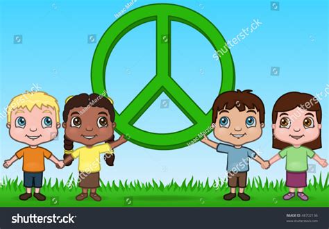 Children Peace Vector Illustration Stock Vector (Royalty Free) 48702136 ...