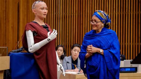 At UN, robot Sophia joins meeting on artificial intelligence and ...