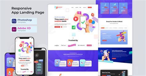 Responsive App Landing Page Web template - TemplateMonster