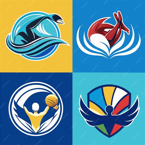 Sports Team Logos with Colorful Designs and Dynamic Poses | Premium AI ...