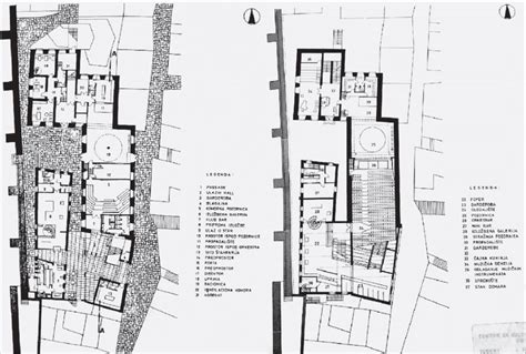 Project of Cultural Center: ground floor plan (on the left) and the ...