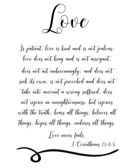 1 Corinthians 134 8 Love Is Patient Scripture Printables Christian