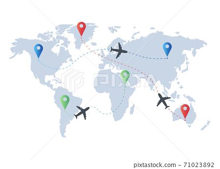 World Map Flight Paths