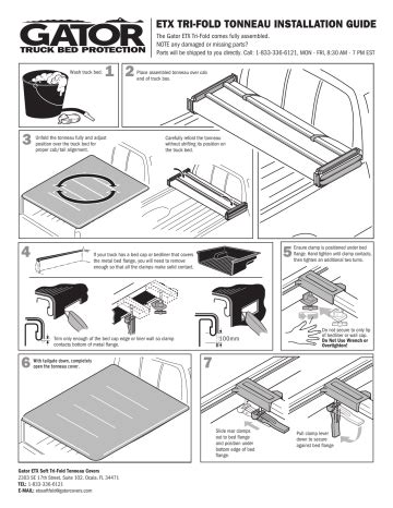 GATOR ETX TRI-FOLD Tonneau Installation Guide | Manualzz