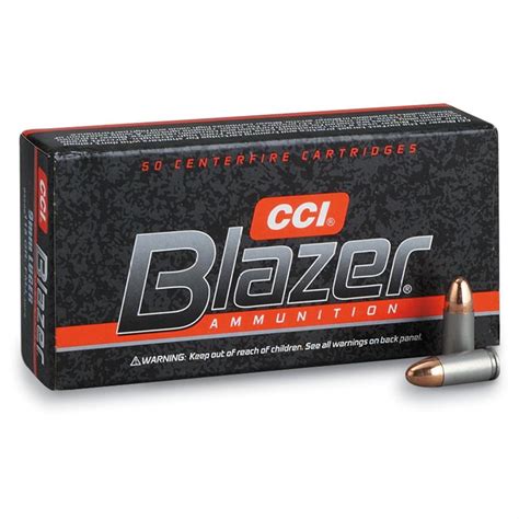 CCI Blazer Centerfire, 9mm Luger, FMJ, 147 Grain, 50 Rounds - 92607 ...