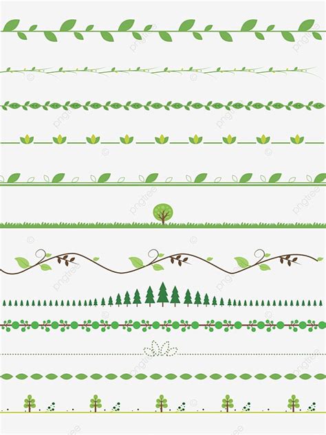 Lace Divider Vector PNG Images, Green Aesthetic Plant Leaf Pattern Lace ...