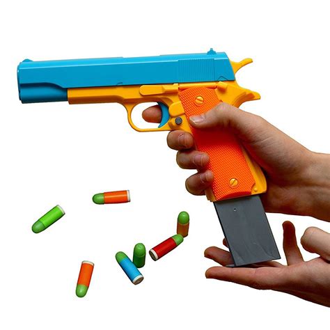 Kandall Toy Gun, Colt 1911 Toy Pistol with 20 Pcs Colorful Soft Bullets ...