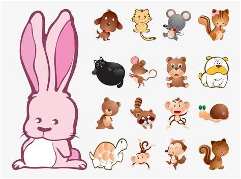 Cute Animals Vector Collection Vector Art & Graphics | freevector.com