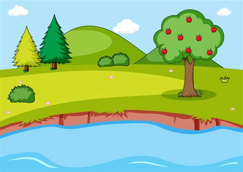 Simple nature landscape background 363069 Vector Art at Vecteezy