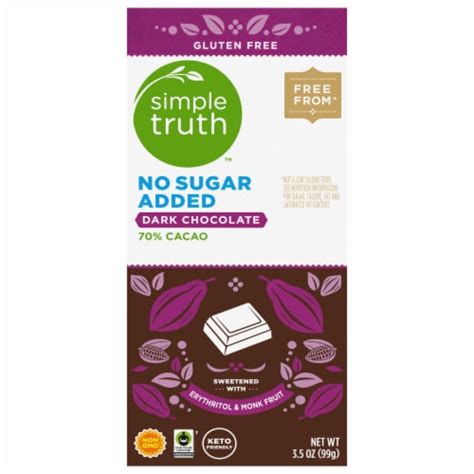 Simple Truth™ 70% Cacao No Sugar Added Dark Chocolate Bar, 3.5 oz - QFC