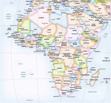 Vector Map of Africa Continent Political | One Stop Map