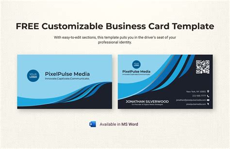 Free Customizable Business Card Template - Download in Word | Template.net