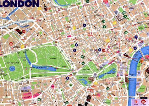 Printable Tourist Map Of London Attractions