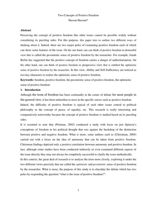 (PDF) Two Concepts of Positive Freedom