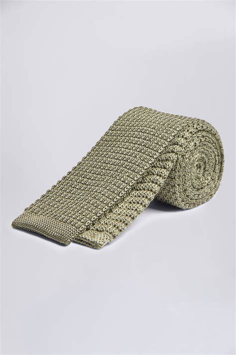 Sage Green Knitted Silk Tie | Buy Online at Moss