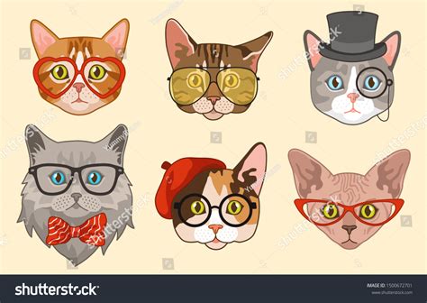 2,327 Cute Cartoon Cat Glasses Pattern Images, Stock Photos & Vectors ...