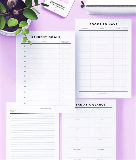 Student Planner Printable (15 Pages) | ShineSheets