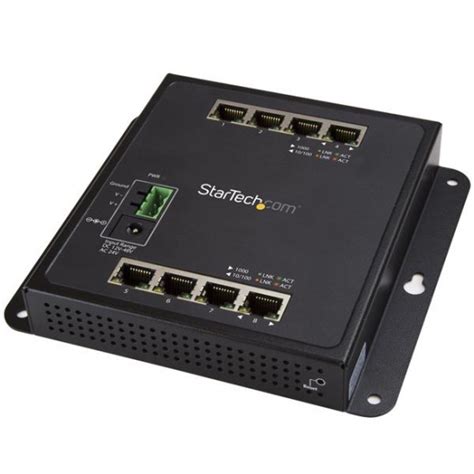 StarTech 8-Port Gigabit Ethernet Switch Wall Mount With Front Access