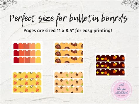 Fall Bulletin Board Printable Fall Bulletin Borders Thanksgiving Themed ...