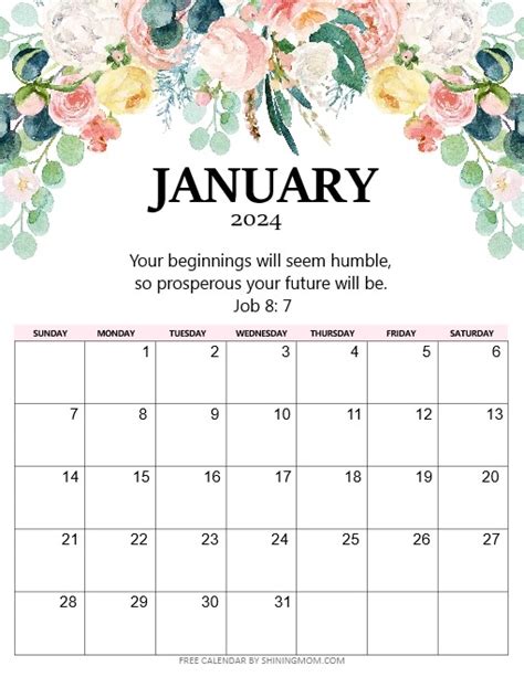 Free 2024 Bible Verse Calendar to Inspire You!