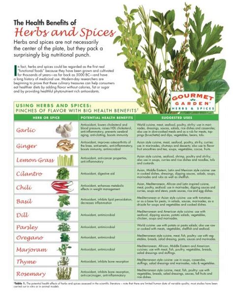 Herbs and Spices Health Benefits