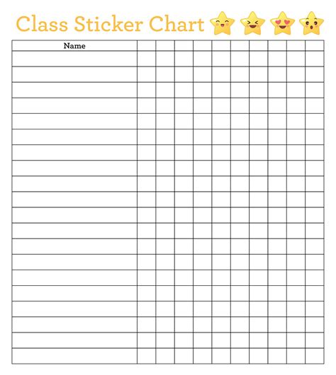 Printable Sticker Chart Pdf