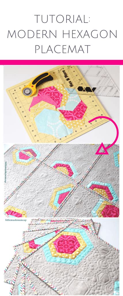 FREE Tutorial : Improv Pieced Hexagon, for a modern quilt - The Little ...