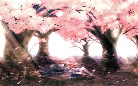 Cherry blossom painting, landscape, Chill Out, anime HD wallpaper ...