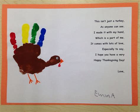 Thanksgiving Handprint Poem Printable - Printable Word Searches