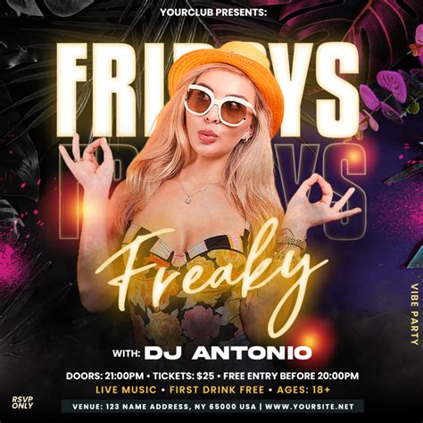 Freaky Fridays Party Instagram PSD Templates - PixelsDesign