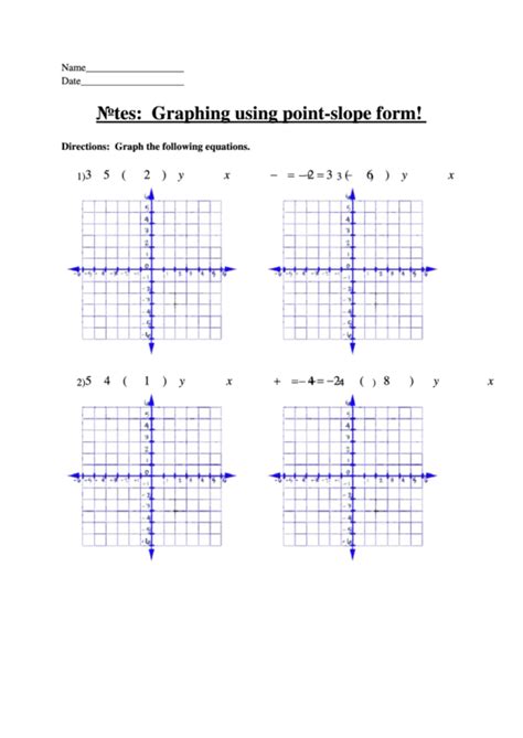 Graphing Using Point-Slope Form printable pdf download