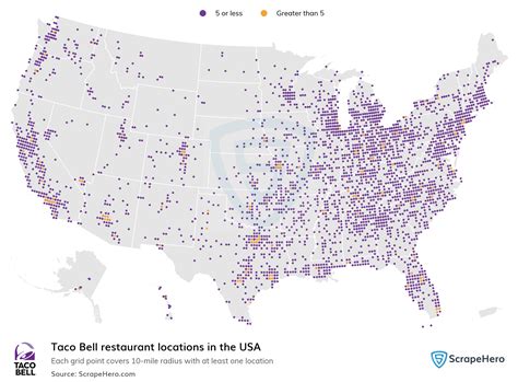 List of all Taco Bell store locations in the USA - ScrapeHero Data Store