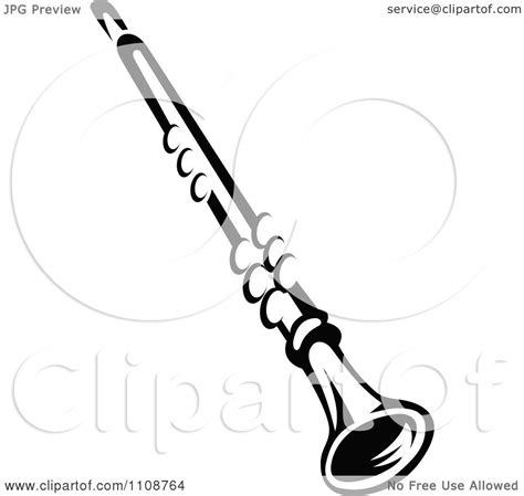 Clipart Black And White Clarinet Musical Instrument - Royalty Free ...