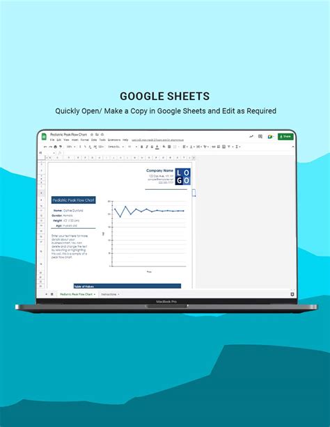 Pediatric Peak Flow Chart - Google Sheets, Excel | Template.net