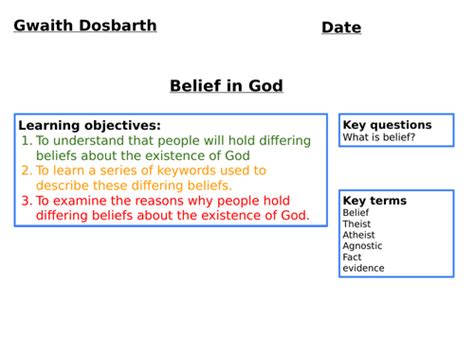 Belief in God | Teaching Resources