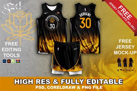 Yellow Jersey Design Flower Basketball Jersey Uniform Digital Print ...