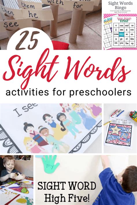 25 Engaging Preschool Sight Words Activities