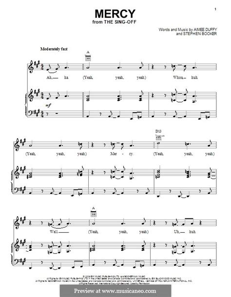 Mercy (Duffy) by A. Duffy, S. Booker - sheet music on MusicaNeo