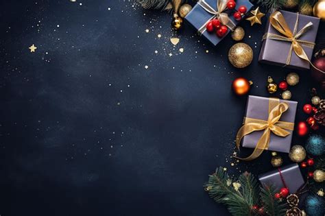 Premium AI Image | Blue theme beautiful christmas concept with blank space