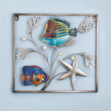 3-Dimensional Tropical Fish Metal Wall Art | Collections Etc.