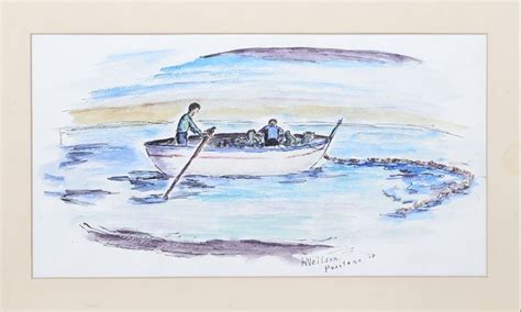 Row Boat Watercolor at PaintingValley.com | Explore collection of Row ...