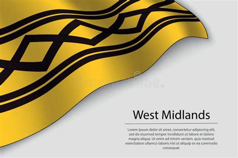 Wave Flag of West Midlands is a County of England. Banner or Rib Stock ...