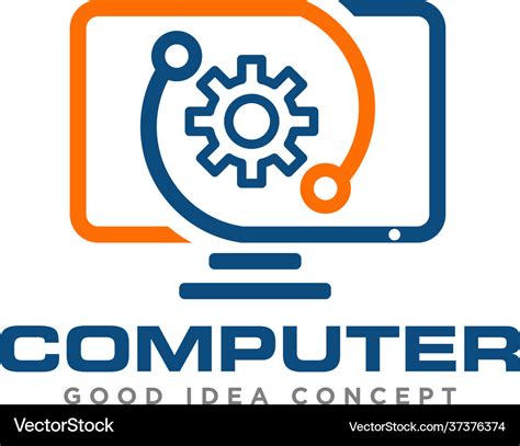 Computer technology logo icon design Royalty Free Vector