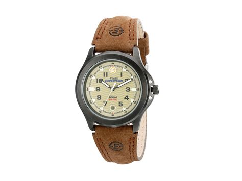 Timex Metal Field EXPEDITION® Brown Leather Strap Watch - Zappos.com ...