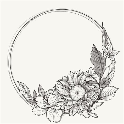 Premium Vector | Abstract beautiful flowers illustration frame with ...