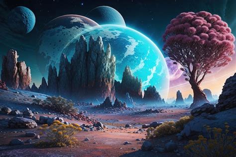 Premium AI Image | Alien Planet landscape