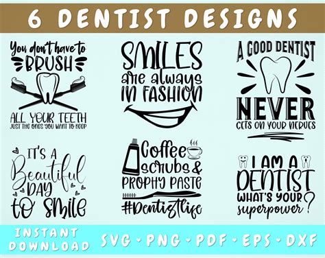 Dentist Quotes SVG Bundle 6 Designs Dentist Sayings SVG - Etsy UK