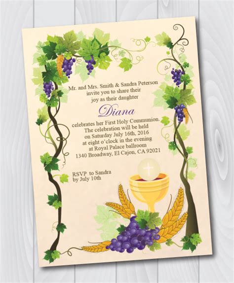 Printable First Holy Communion Invitation/e-card/first Holy - Etsy