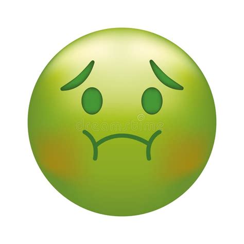 Holding Back Vomit Emoji. Green Emoticon Face, Disgust Stock Vector ...