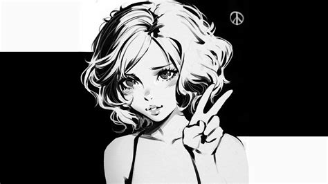 Wallpaper Anime Black And White Pc / Anime - Adrian Salvesen